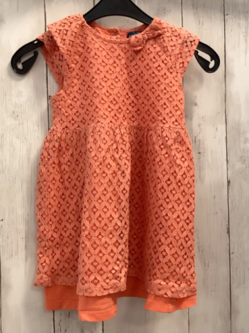 In Extenso  Kleid  Gr. 92  orange zweilagig Lochstickerei 