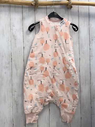 DuoMiooMioo Schlafsack  Gr. 85cm  rosa mit Beinen  lachs Bäume Tiere