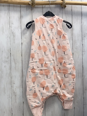 DuoMiooMioo Schlafsack  Gr. 85cm  rosa mit Beinen  lachs Bäume Tiere