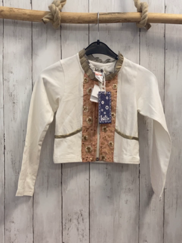 neu Lofts Sweatjacke Gr. 116  weiß rosa Pailetten Blumen NP 44,95€