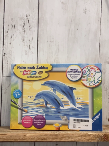 neu  Kreativspiel  malen nach Zahlen Delfine 