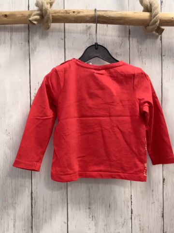 S´Oliver  Langarmshirt  Gr. 74  rot Blumenstriefen rosa Schrift 