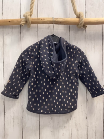   Sweatjacke  Gr. 80  grau hellgraue Rechtece Kapuze 