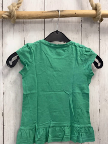   T-Shirt  Gr. 122  grün Mädchen mit Fahrrad 