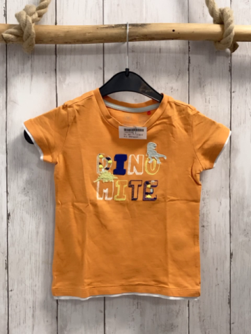 Manguun T-Shirt  Gr. 92  orange bunte Schrift Dino 