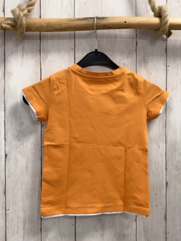 Manguun T-Shirt  Gr. 92  orange bunte Schrift Dino 