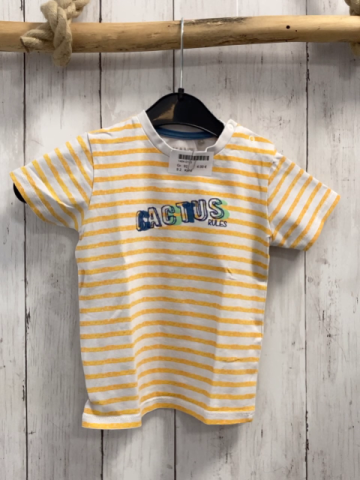 Kanz  T-Shirt  Gr. 92  gelb weiße Streifen Schrift 