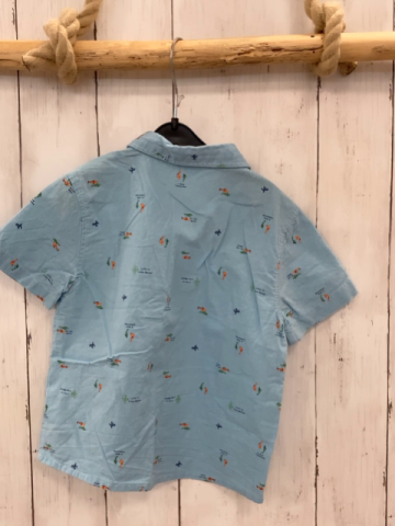 Waikiki Sommerhemd Gr. 92  hellblau Fische Schrift