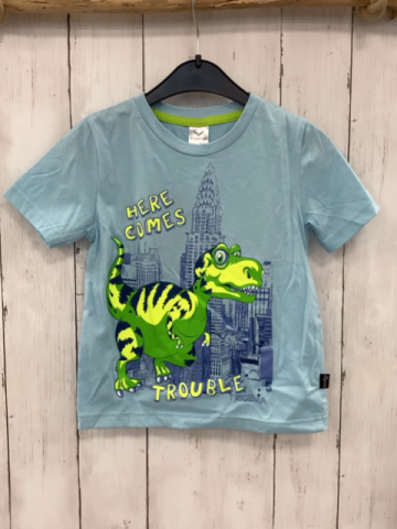 trigema T-Shirt Gr. 104  hellblau Dino