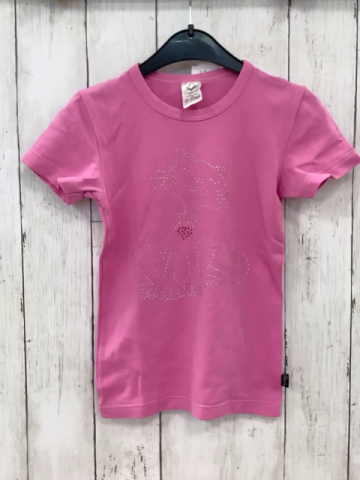 trigema T-Shirt Gr. 128  pink Katze aus kleinen Steinchen