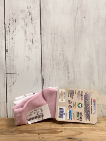 neu 3Stk. Socken Gr. 6-12M  weiß rosa weiß mit Herzen