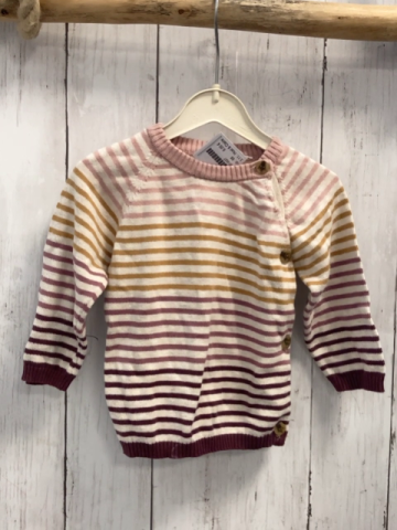 Hust & Claire Pullover Gr. 68  beige rosa ocker beerenton gestreift Strick