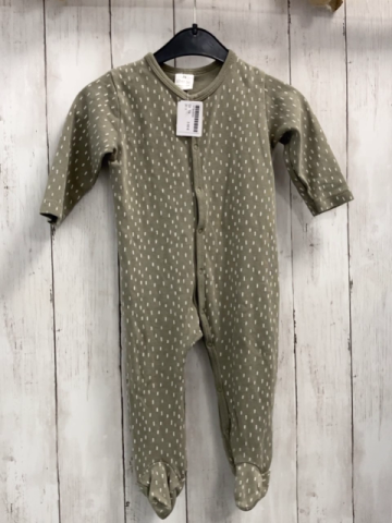   Schlafanzug  Gr. 74   kiwi weiße Striche 