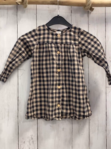 H&M  Kleid  Gr. 80  grau beige kariert 