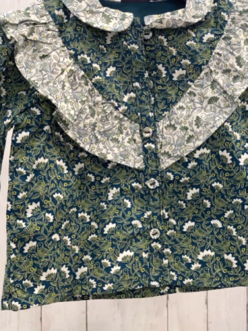 neu Sergent Major  Bluse  Gr. 74   grün weiße Blumen weißer Kragen mit Blumen NP 22,99 € 