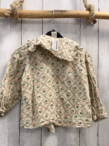 H&M  Bluse  Gr. 92  creme Blumen braune Blätter 