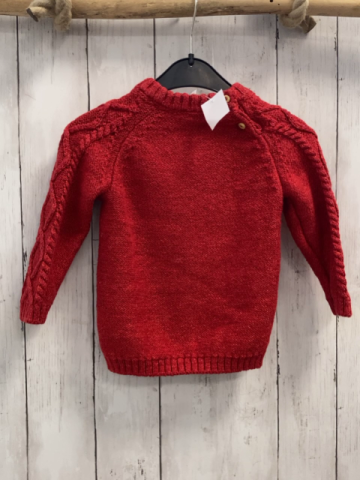 H&M  Pullover  Gr. 80  rot Strick Zöpfe 