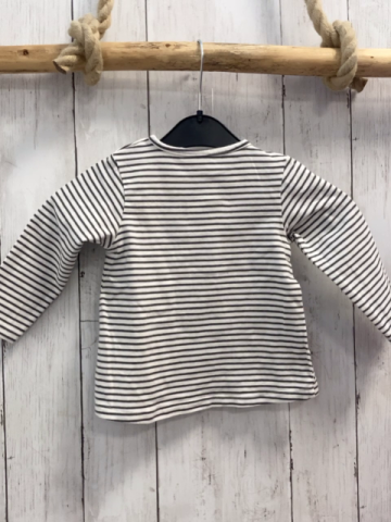 Staccato  Langarmshirt  Gr. 68  weiß graue Streifen Hase 