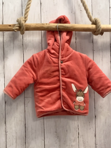 Sterntaler  Nickyjacke  Gr. 68  hellrot Rippen Esel