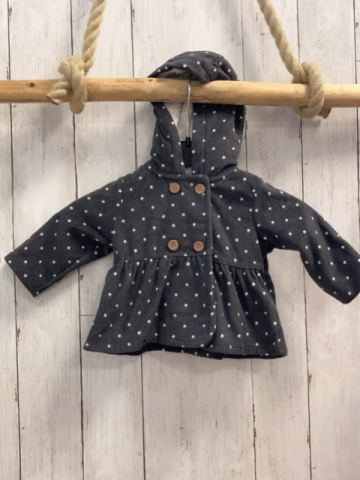 Carter´s  Fleecejacke  Gr. 68  grau weiße Pukte weißes Plüschfutter 