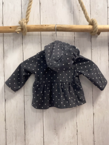Carter´s  Fleecejacke  Gr. 68  grau weiße Pukte weißes Plüschfutter 