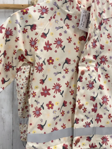 Sterntaler 2tlg  Regenanzug  Gr. 80  creme Blumen silber Reflektorstreifen 