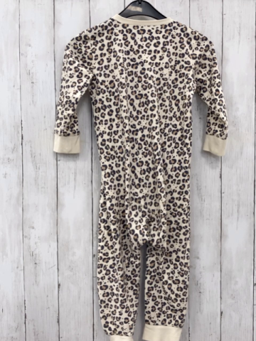  Schlafanzug  Gr. 80  creme braun grau leoprint 