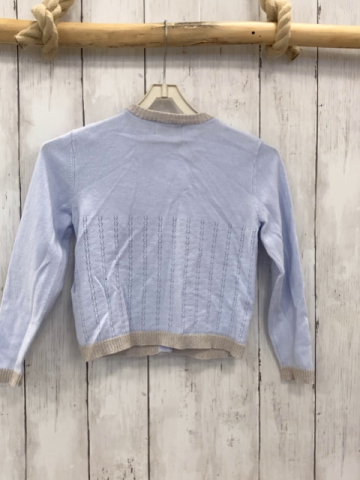 Creamie  Strickjacke  Gr. 98  hellblau Lochmuster + hellgrau goldener Glitzerbund 