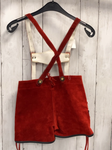 neu St Peter Trachten  Ledershorts  Gr. 98  rot grauer Bund mit Latz 