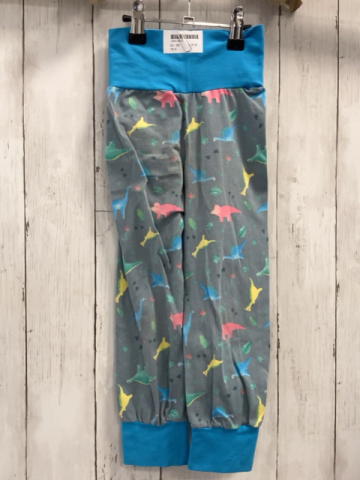   Jogginghose  Gr. 98  hellgrau bunte Dinos hellblauer Bund 