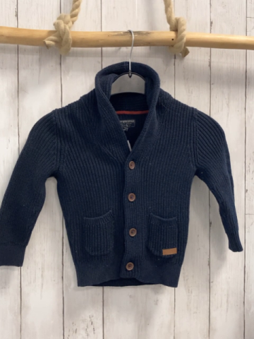   Strickjacke  Gr. 98  blau großer Kragen 