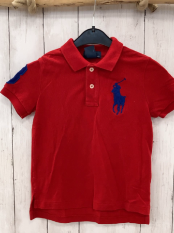 Ralph Lauren T-Shirt Gr. 104  rot blauer Reiter Polokragen