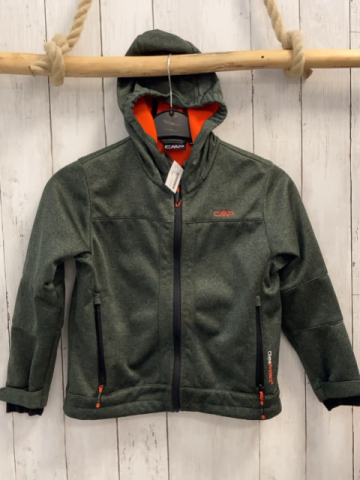 CMP Softshelljacke Gr. 128  oliv meliert schwarzer Bund