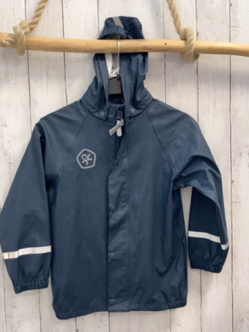  Regenjacke Gr. 122  blau gummiert