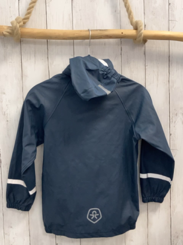  Regenjacke Gr. 122  blau gummiert