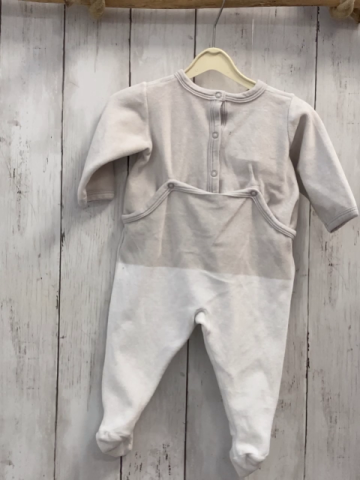 Petit Bateau  Schlafanzug  Gr. 68  hellgrau weiß Nicky 