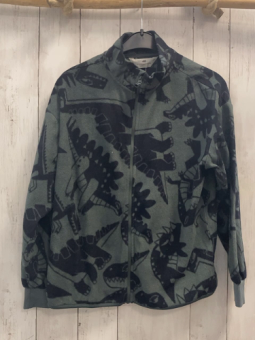 H&M  Fleecejacke  Gr. 134/140  grau schwarze Dinos 