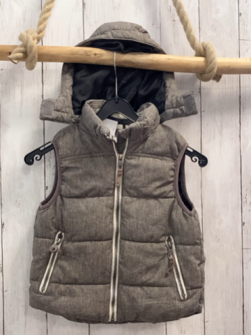 H&M Weste Gr. 110  grau Kapuze weißer Bund 