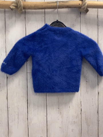 Guess  Pullover  Gr. 68  blau pink Herz mit Schrift Strick flusig 