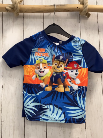   UV-Schutzshirt  Gr. 98  blau Paw Patrol Hunde Blätter 