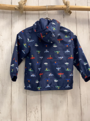 H&M Regenjacke  Gr. 98  blau bunte Fahrzeuge 