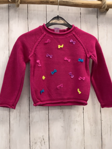 Shrnking Violet  Pullover  Gr. 104  pink Strick bunte Schleifen