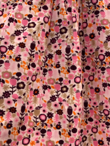 H&M  Kleid  Gr. 86  rosa Kord pink rosa aubergine beige Blumen 