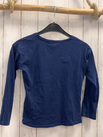 DP...aM Langarmshirt  Gr. 128  blau Tiere Blumen mit Glitzer 