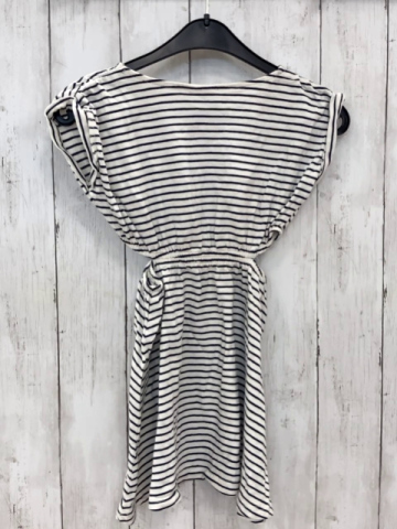 zara Kleid Gr. 116  weiß blaue Streifen Cut outs