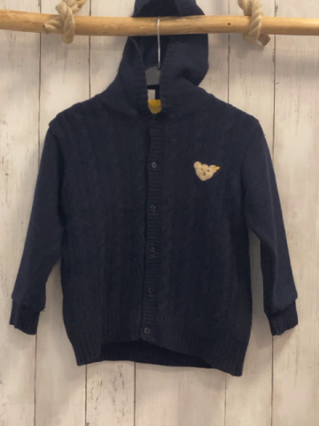 Steiff  Strickjacke  Gr. 116  blau Zöpfe Kapuze 