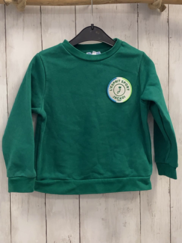 Jacadi  Pullover  Gr. 104  grün Aufnäher 
