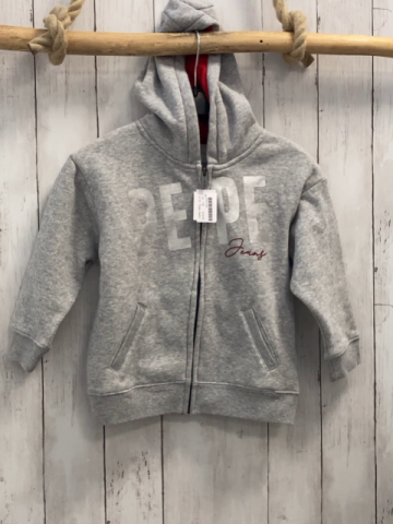 Pepe Jeans  Sweatjacke  Gr. 116  hellgrau Kapuze glänzende Schrift 