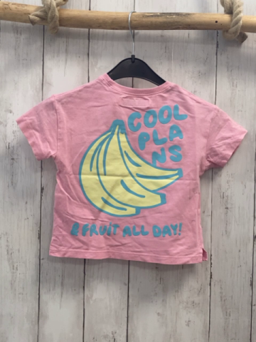 Zara  T-Shirt  Gr. 92  rosa Bananen Schrift 