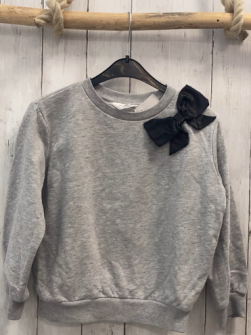 H&M  Pullover  Gr. 122/128  grau schwarze Schleife